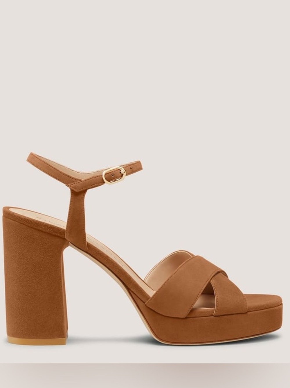 Stuart Weitzman Brown Suede Dayna Platform Sandal Size 9